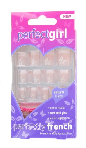 Perfect Girl Perfectly French Serene False Nails - 24-Pack