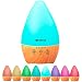 Produktbild Nakhal 200ml Touch Switch Aroma Diffuser Luftbefeuchter Ultraschall Oil Düfte Humidifier, LED Duftlampe mit 8 Farben - Holzoptik Hell