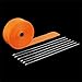 Produktbild fengwen66 Rollen Sie Fiberglas-Auspuffkrümmer Fiberglas-Hitze-Verpackungsband mit 6 Krawatten-Installationssatz Orange 1.5mm * 50mm * 10m