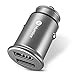 Produktbild Auto-LadegerätHumixx (Phantom Serie) 24W / 4.8A 2-Port USB Kfz Ladegerät Power IQ Premium Alloy schnelles Auto-Ladegerät für iPhone 8, iPhone 8 Plus, iPhone X,samsung s8/s8plus nd anderes Gerät-Silber
