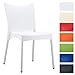 Produktbild CLP XXL-Gartenstuhl Juliette I Stapelstuhl mit Kunststoffsitz und Aluminiumgestell I Outdoor-Stuhl bis zu 160 kg belastbar I erhältlich Weiß