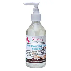 Nishas Handmade Herbal Hair Repair Hydrating Shampoo | Prevents Hair Damage and Lively Clean Scalp Cleaner Hair Shampoo | (220Ml) (Multi-colored)