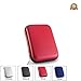 Price comparison product image 2.5 Portable External Hard Drive Case for WD/Western Digital Element My Passport/Seagate Expansion Backup Plus/Samsung/Toshiba Shockproof Waterproof Hand Carry Hard Disk HDD Bag Pouch of Storage Power Bank, USB PU Leather EVA Travel Shell (Red)