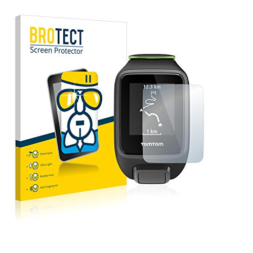 BROTECT Protector Pantalla Cristal Compatible con Tomtom Runner 3 - Vidrio 9H, AirGlass
