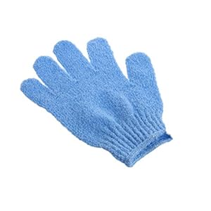 ULTNICE 2pcs Shower Gloves Exfoliating Mitt Body Exfoliator Brush Nylon Bath Gloves for Men Women Kids Blue - Image 4