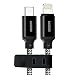 Produktbild ESR USB C auf lightning Kabel 3.3ft/1M Nylon mit Band für iTunes Synchronisierung zwischen iPhone X, iPhone 8, iPhone, MacBook / MacBook Pro, Note 8, ChromeBook Pixel, Dell XPS und iDevices (Schwarz)