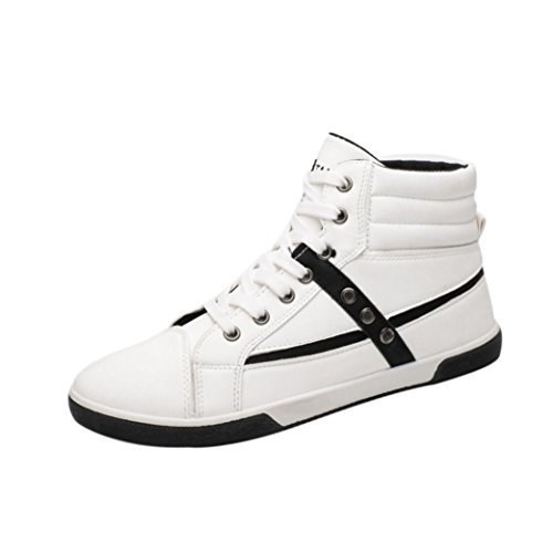 Preisvergleich Produktbild ABSOAR Herren Sneakers Unisex Schuhe Hohe Schuhe Freizeitschuhe Herrenschuhe Turnschuhe Sneaker High Top Schuhe Britischen Stil Board Schuhe (41, Weiß)