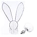Produktbild rgfhtyrgyh White Lace Bunny Rabbit Ears Stirnband mit Schwanz für Animal Masquerade