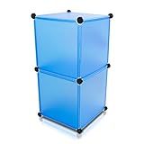 VENKON – Kinderzimmer Steckschrank Frei Gestaltbares DYI Steckregal System Regalschrank: 2-Module-Set, blau - 6