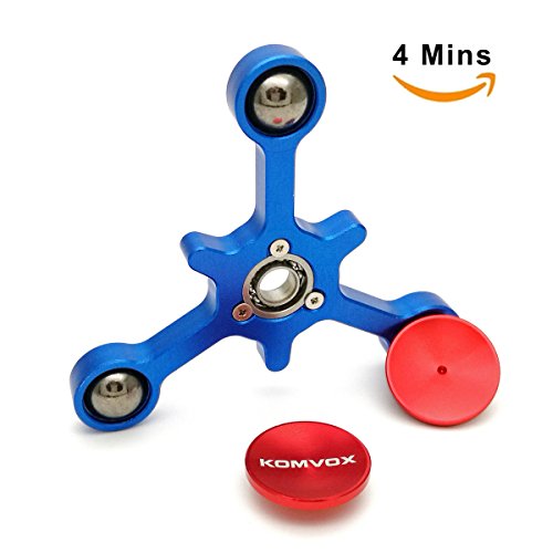Fidget Spinner Hand Toy, Newest Balance System update Spinning time 2+ Minutes with Solid Bearing Gap SS304 - by KOMVOX (Blue) Fidget Spinner Hand Toy, Newest Balance System update Spinning time 2+ Minutes with Solid Bearing Gap SS304 - by KOMVOX (Blue)