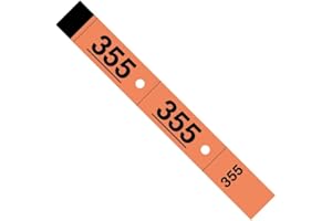 1000 Tickets Vestiaire - ELVE - Numérotation 1 à 1000-3x20cm (Orange)