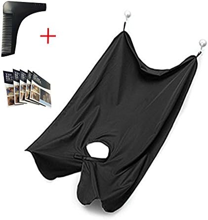 Trim the beard bib, beard styling comb, clean up your messy beard, your ground is no longer blocked messy, black and white beard trim cloth is simple and convenient, the perfect gift for men, family.