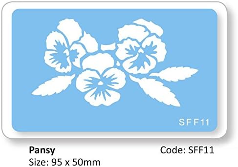 Pansy Flower Stencil - JEM Stencil - Reusable Flexible Food Grade Plastic Stencil for Cake and Craft Design, Airbrushing and more