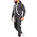 Produktbild Unisex Overall Herren Jumpsuit Trainingsanzug Jogginganzug Sportanzug Einteiliges Kleidungsstück Non Footed Pyjama Herbst Winter Kapuzenjacke Reißverschluss Strampelanzug Körperanzug Felicove