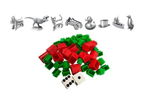 Preisvergleich Produktbild Monopoly - Zubehör Set mit Spielfiguren - Häuser - Hotels - Würfel