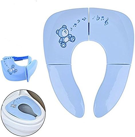 Foldable Toilet Seat for Children Baby Lauko Wind Portable Travel Toilet Seat Toddler Potty with a bag blue