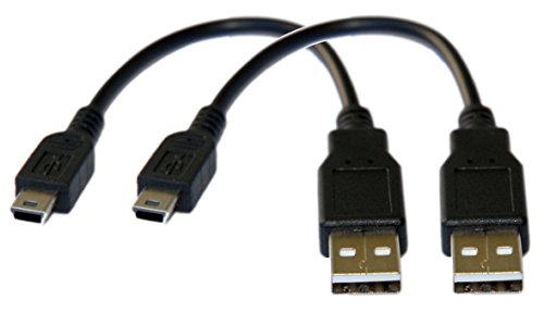 valonic 16,5cm ultra kurzes Mini USB Kabel, 2 Stück, Datenkabel und Ladekabel, Kontakte innen vergoldet, USB A to Mini, sehr kurz, schwarz, 30 AWG - 3