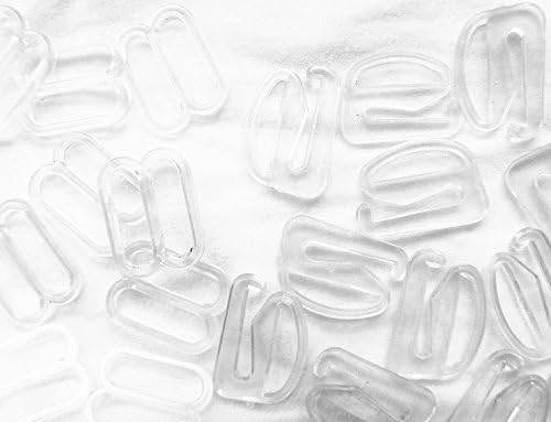 20 Sets Clear Plastic Detachable Bra Strap Adjusters 20 Slides+40 Hooks 8-11 mm KA011F9-20+40