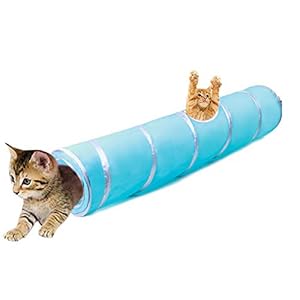 MQUPIN Túnel de Juguete Plegable para Gato, Tubo de Juguete para Mascotas con Campana y Bola, Juguetes para Interior y Exterior para Cachorro y Otros Animales pequeños