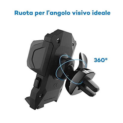Porta Cellulare Auto VAVA Supporto Auto Smartphone per la Presa dâ€™Aria della Macchina (Presa Salda e Sicura, Unico Tasto di Rilascio, Perno Rotante a 360 Gradi) â€“ Compatibile con iPhone 7 / 7 Plus / 6s / 6 / SE / 5s / 5 / 4S / 4, Samsung Galaxy, HTC, LG, Huawei, etc.
