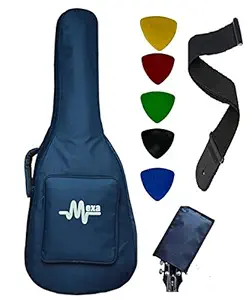 Mexa Acoustic Guitar Bag Foam Padded For 38; 39; 40; 41; Inches Guitar Like - Fender; Yamaha; Cort; Ibanez; Xtag; Ashton; Kadence; Vault; Givson other Brands. (Blue)