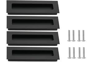 SYDARSYN 4 Piezas Tirador para Muebles Negro Mate para Puerta Corredera Tirador empotrado (80 * 42 mm)