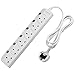Price comparison product image Extension Leads Switch Plug Trailing Socket Power Strip 6 Way 2M Cords White