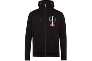 Rammstein Kapuzenjacke Sonne schwarz, Offizielles Band Merchandise Fan Zipper mit mehrfarbigem Brust- und Rückendruck