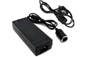 TOPCHARGEUR TOP CHARGEUR * Convertidor Transformador Adaptador Alimentación Cargador Corriente AC 220V hacia DC 12V 10A 120W Cargador Coche Mechero para Nevera Frigorífico Congelador Frezee Mini Compresor de Aire