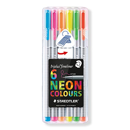 Staedtler 334 SB6CS3 Fineliner triplus dreikant, 0.3 mm, 6 ST, neon - 2