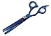 CANDURE® - C20 - 6'' (15,24cm) - Left Handed Giftset Hairdressing & Hair Thinning Scissors Barber Salon Shears + Scissors Pouch, Blue with white Jewel Set
