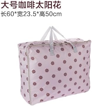 SHUCV Oxford cloth for quilts pockets moisture king removal packaging clothing storage bin organize travel luggage bags, large coffee sunflower 390g