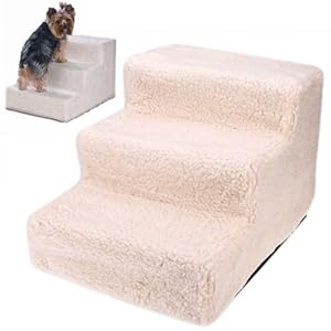 Las escaleras de mascotas para perros pequeños gatos beige de moqueta Sofá cama para mascotas Seguridad peldaños de la escalera