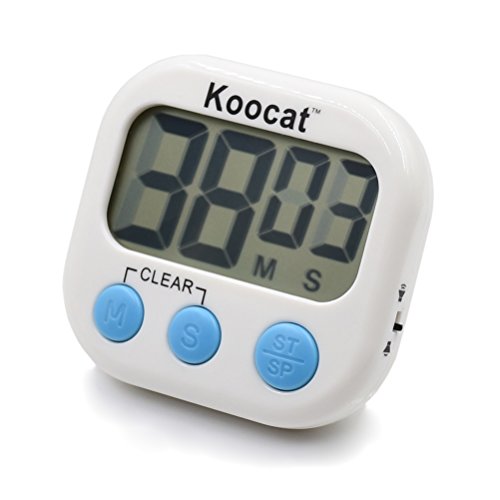4 Stück Küche Timer, koocat Digitales Kochen Timer Uhr, großes LCD-Display, lauter Alarm, magnetischer Rückseite, Ständer [2017 Verbesserte Version] - 2