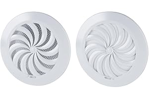 WITPOCE 110 mm okrągła kratka wentylacyjna z regulowaną klapą i moskitierą/siatką/okrągłą siatką T95a