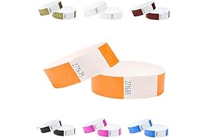 J&R WRISTBANDS Tyvek Wristbands 3/4 inch 100 Pack, Paper Like Bracelets Used for Events, Nightclubs, waterparks etc. Neon Orange