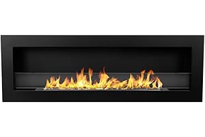 Divina Fire Camino a bioetanolo da Incasso Parete biocamino 120x40 Livorno 120 Nero