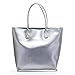 Produktbild YY-Rui Damen Tasche Handtasche Schultertasche Tote Bag Leder mit Praktischem Innenleben Shopper, 30x15x34cm, Silber
