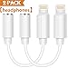 Produktbild Lightning Adapter, Blitz auf 3,5 mm Kopfhöreranschluss Adapter für iPhone 7 / 7Plus iPhone 6 / 6Plus iPhone 5 / 5s / iPod / iPad.Beleuchtungsstecker auf 3,5 mm AUX Audio Jack Kopfhörer Extender Jack Stereo Blitzadapter Female Audio Jack Kopfhörer Kabel Kopfhörer für iPhone 8 / 8Plus iPhone 7 / 7Plus - Unterstützung iOS 10.2 (Weiß)