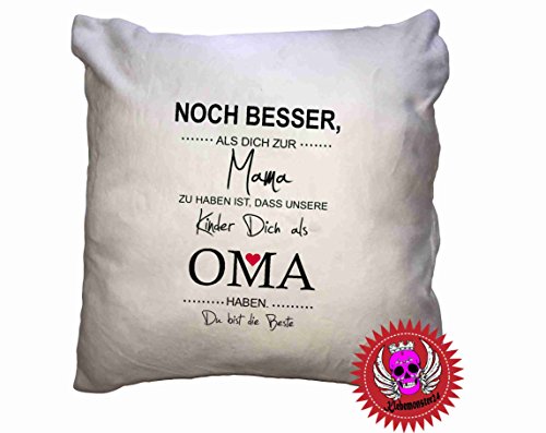 Kissen Flauschig mit Aufdruck Spruch " Noch besser als dich zur mama zu haben … … " Bedrucktes Kissen Dekokissen Kuschelkissen