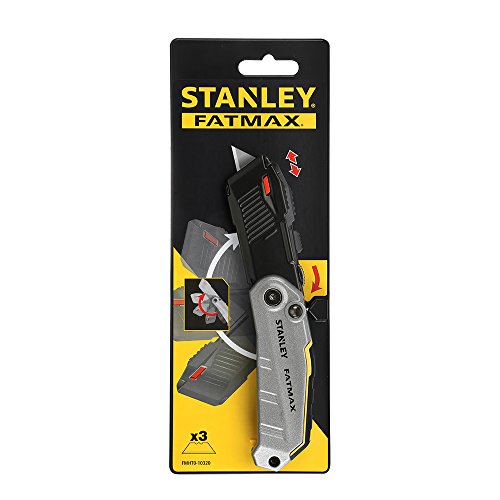 Stanley FatMax Klappmesser, Teppichmesser, mit automatischer Öffnung und einziehbarer Klinge, Ersatzklingen verstaubar im Handgriff und leicht auswechselbar, mit Gürtelclip, FMHT0-10320 - 6