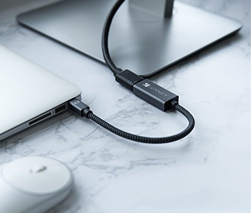 Mini Displayport (DP) auf HDMI Adapter (Superschlank, Extrem Langlebig) – Lebenslange Garantie – iVanky Nylon Thunderbolt auf HDMI Adapter für Apple, MacBook Air / Pro, Microsoft Surface Pro, Monitor, Projektor und weitere – Grau - 7