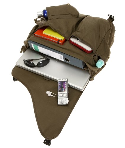 Elephant Jack Bag Canvas Notebooktasche Schultertasche 11822 OLIV - 2