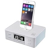 ADECUADO : Interfaz de entrada de audio de 3,5 mm, adecuada para dormitorio, hotel, habitación, estudio, mesa de noche. Accesorios: fuente de alimentación, cable de audio, manual, control remoto.