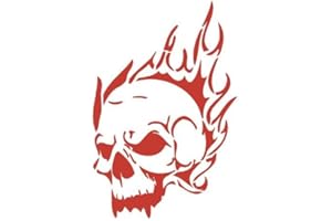 CFSUPPLIES Skull of Flames Airbrush, Wall Art, Paint Stencil, Genuine Mylar Re-Useable 125 Micron