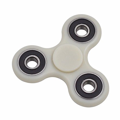 Fidget Spinner Tri Fidget glühend in dunkler Hand Spinner Keramik Ball EDC Schreibtisch Fokus Spielzeug für Kinder / Erwachsene (weiß) - 2