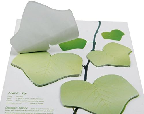 kangqi Creative Green Leaf Sticky Note Memo Sticker Post Bookmark（green）