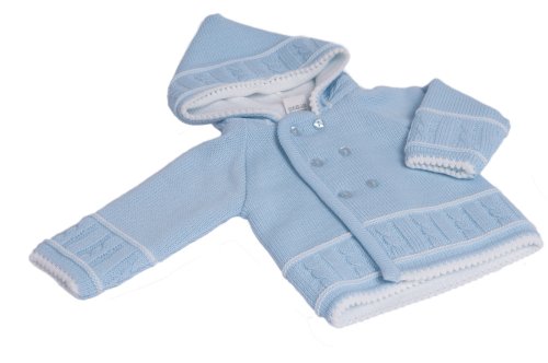 Dandelion Knitted Unisex Baby Jacket for 0 - 3 Months Blue