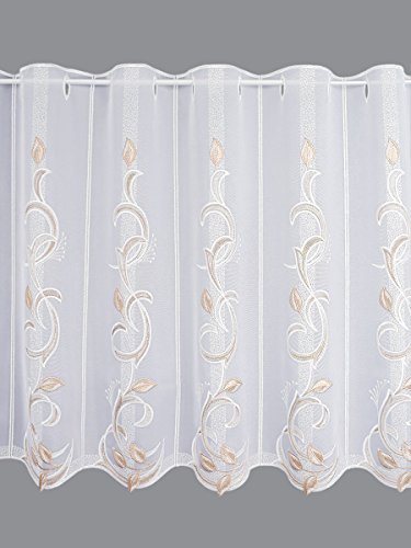 Elegant-Klassischer Scheibenhänger Marcella mit Blätter-Ranke in weiß-beige 2 Höhen - 2