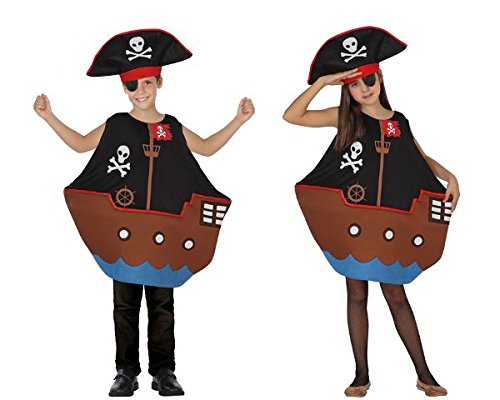 Atosa-26696 Disfraz Barco Pirata, Color Negro, 10 a 12 años (26696)